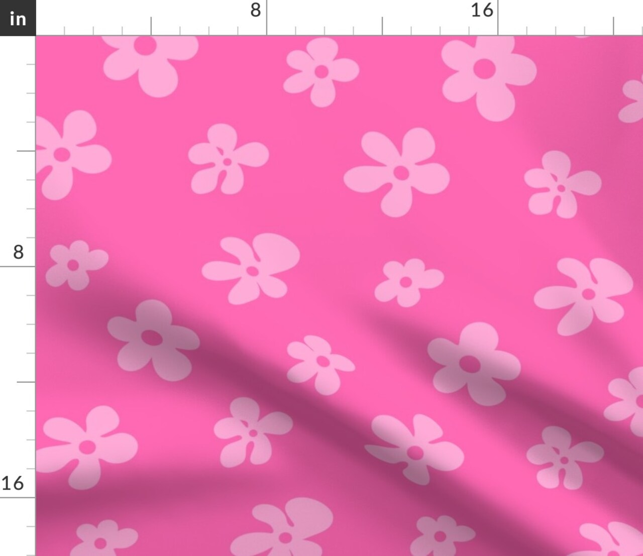 Psychedelic Daisies Pink Floral 90S Retro 60S Y2K Bubblegum Custom Printed Fabric by Spoonflower Various Fabrics by the Yard or Fat Quarter